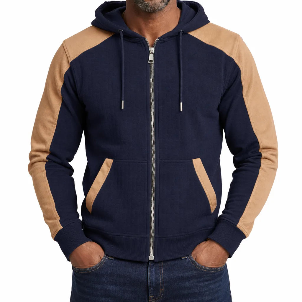 Parsons Check Zip Hoodie - Color:Blue;Size:XS