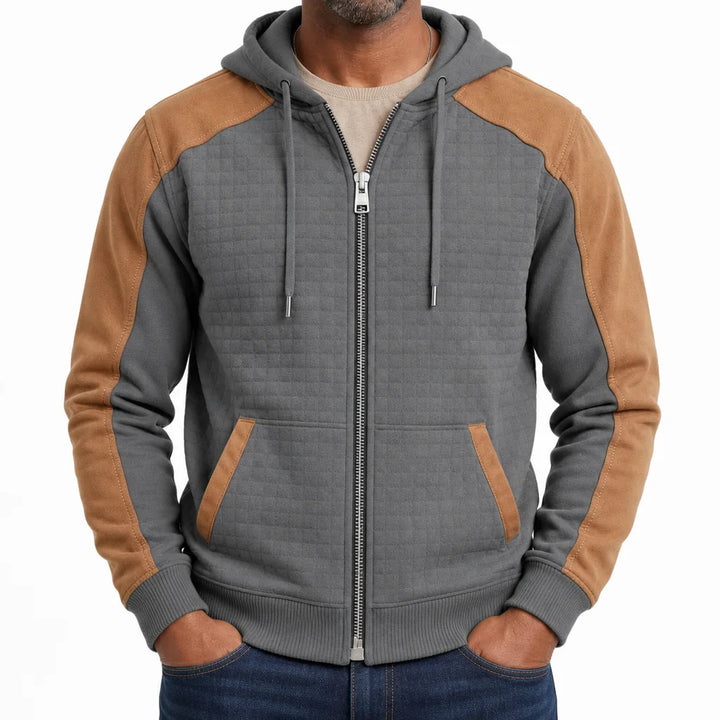 Parsons Check Zip Hoodie - Color:Gray;Size:XS