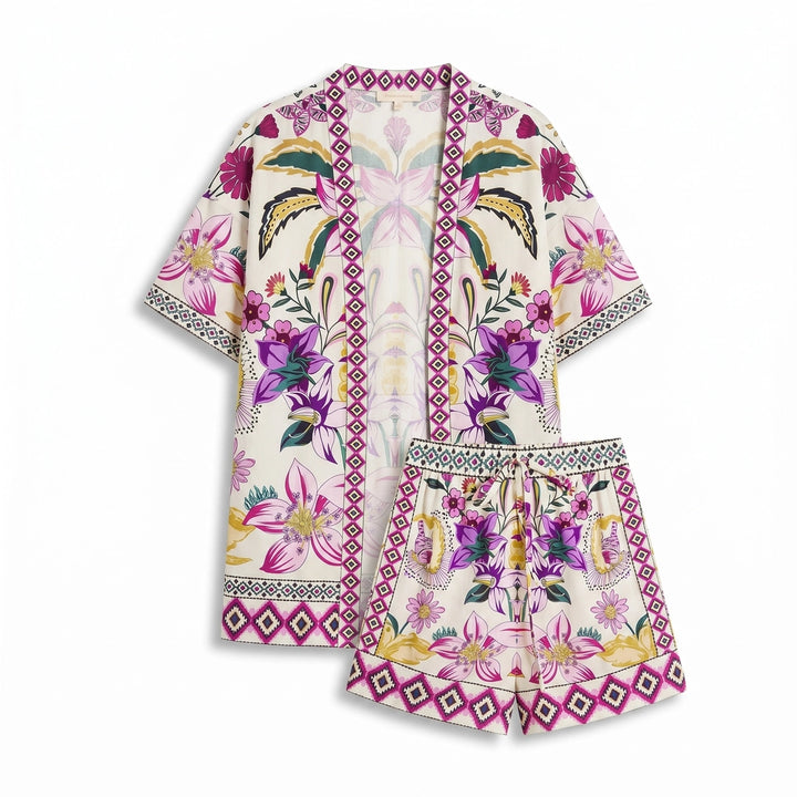 Paula Printed Set - Color:Violet;Size:XS