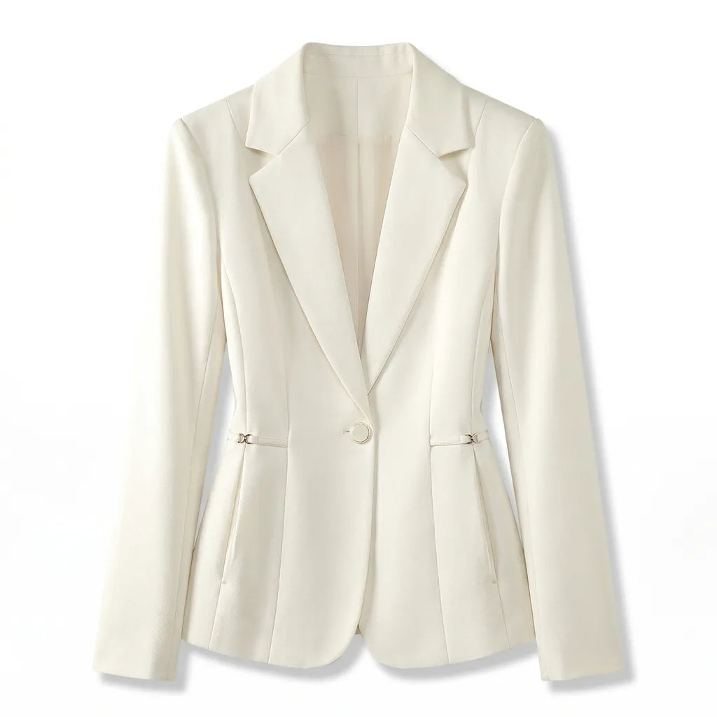 Pauline Fitted Blazer - Color:Off-White;Size:XS