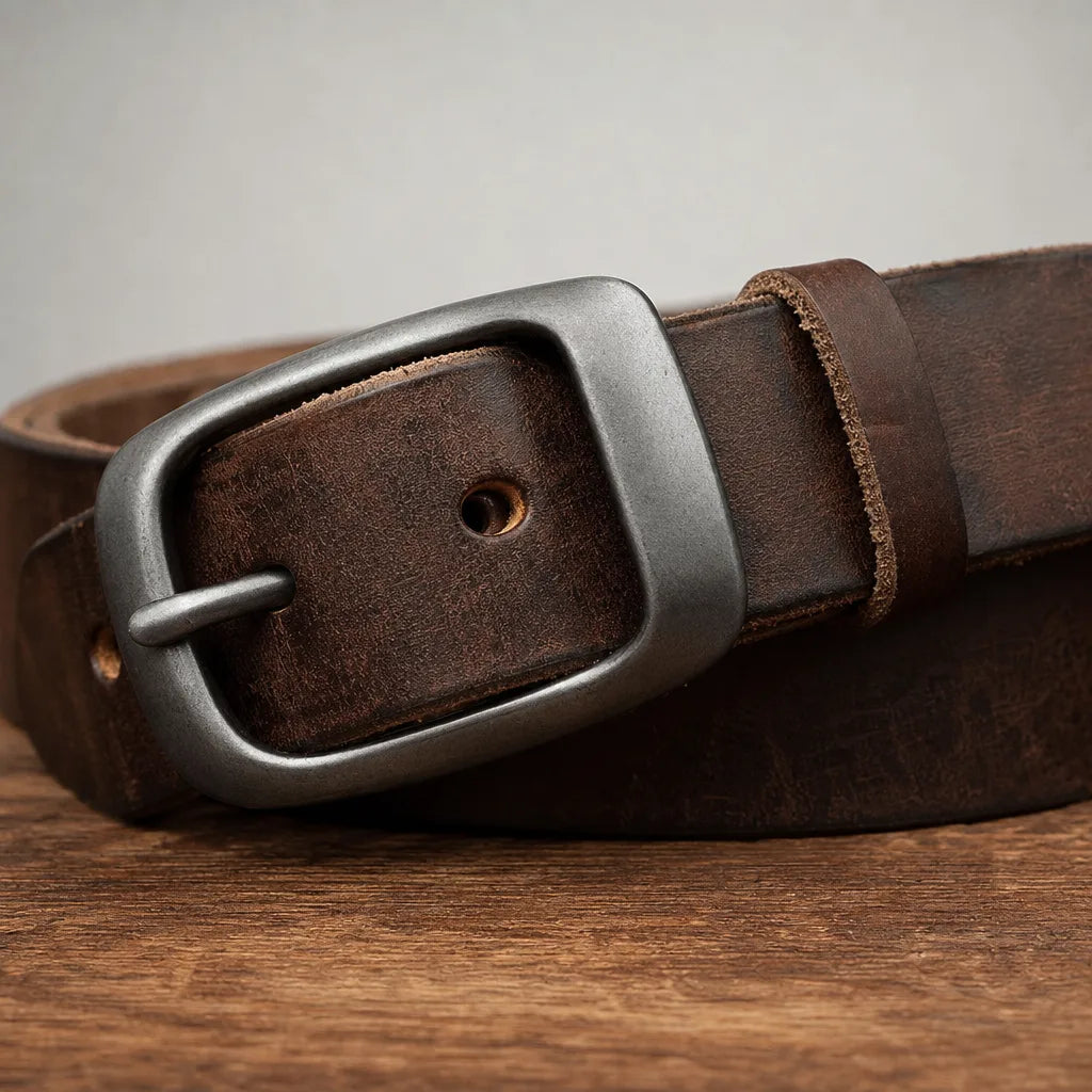 Men's Brown Pearce Leather Buckle Belt