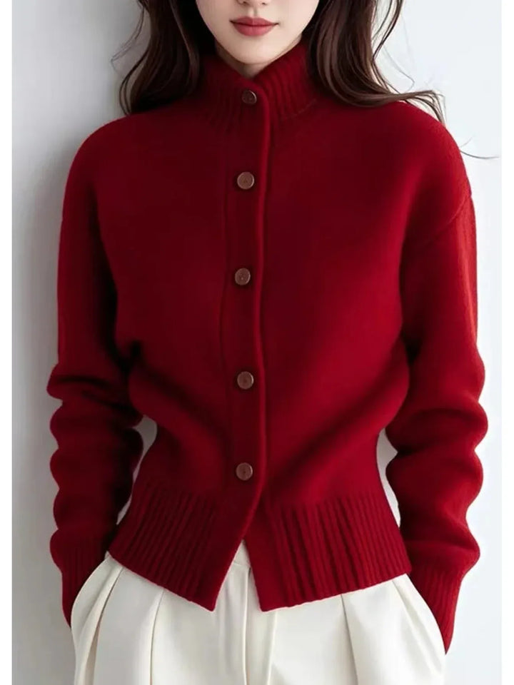 Pearl | Women's Elegant Cardigan - Color:Red;Size:S