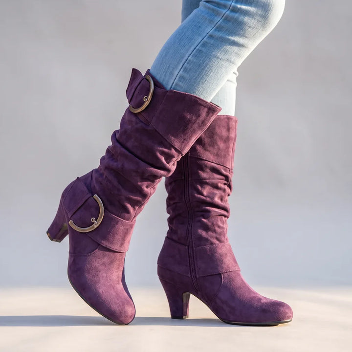 Peggy | Women's Western Buckle Boots - Color:Purple;Size:36