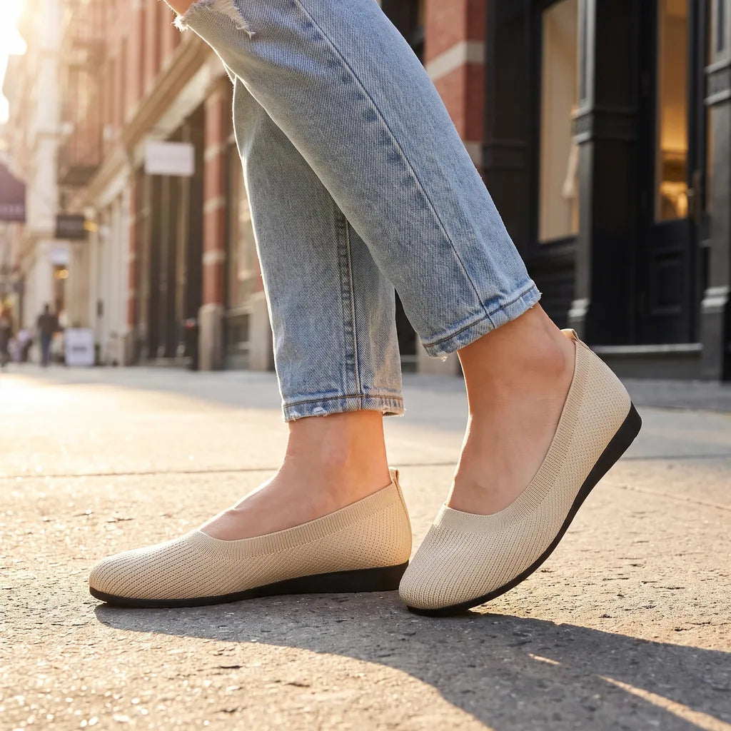 Women's Beige Thomas Knit Flats