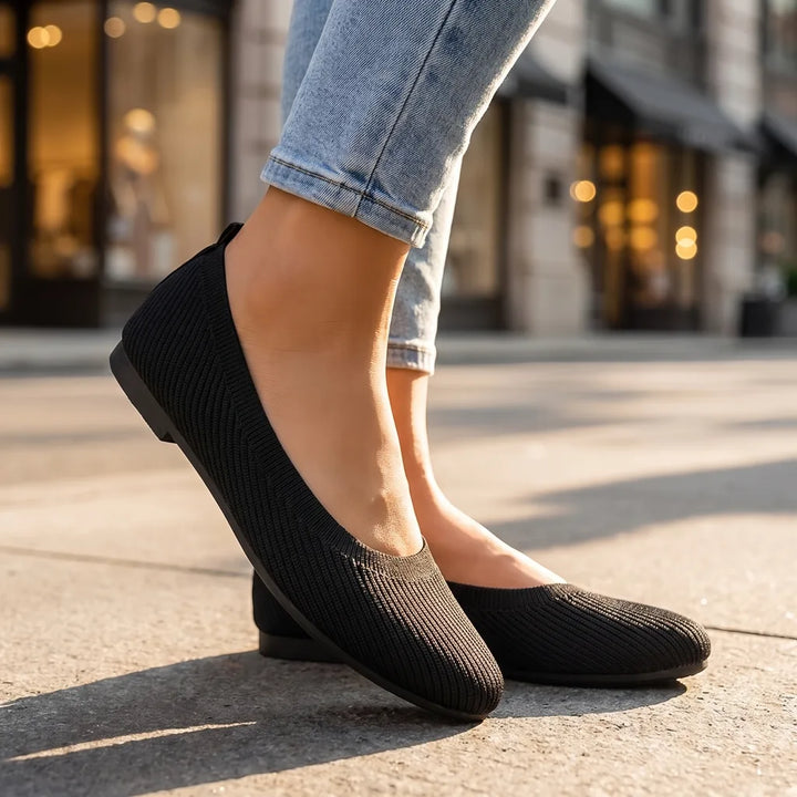 Women's Black Thomas Knit Flats