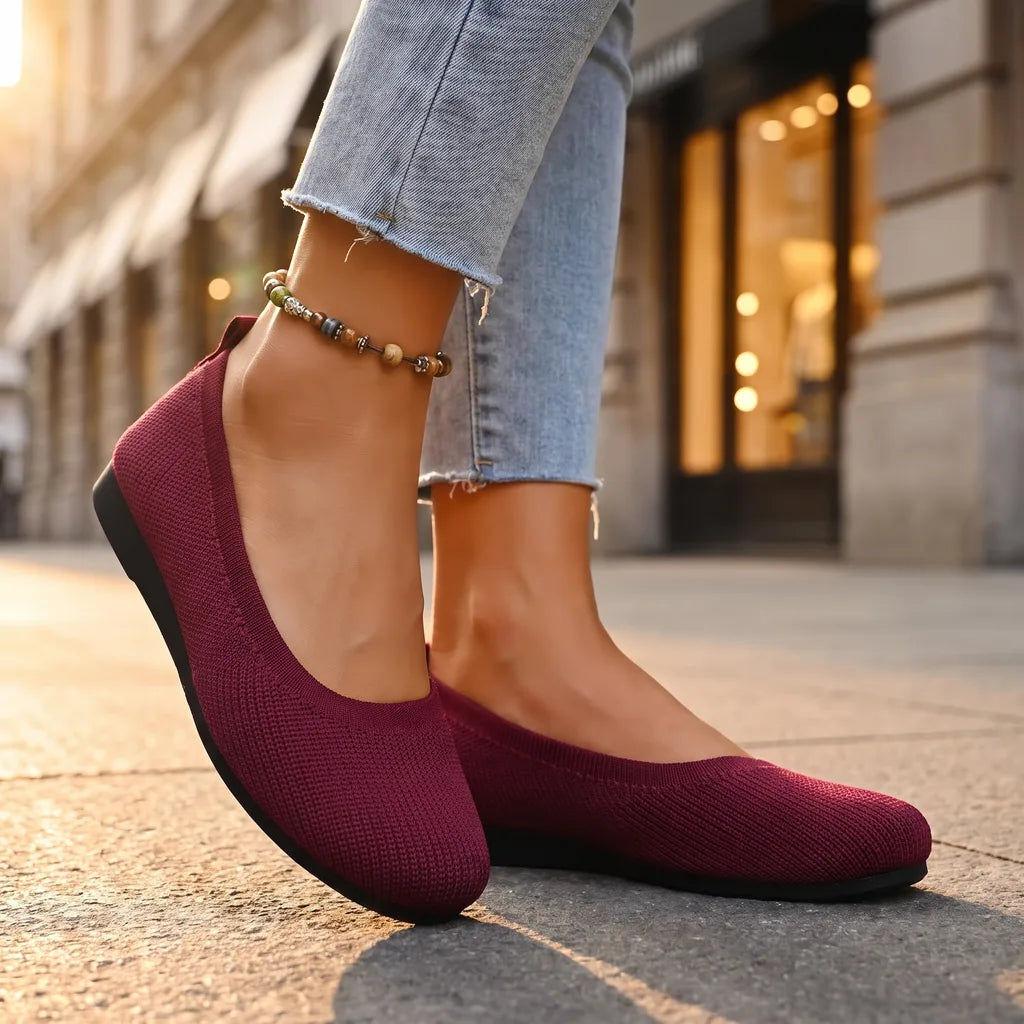 Women's Red Thomas Knit Flats