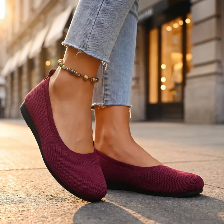 Women's Red Thomas Knit Flats