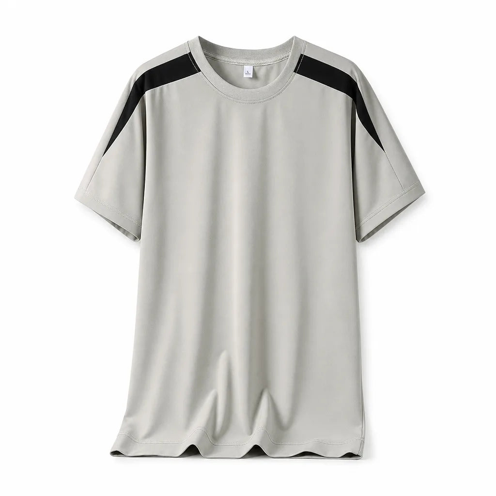 Philip Essential Striped Tee - Color:Khaki;Size:S