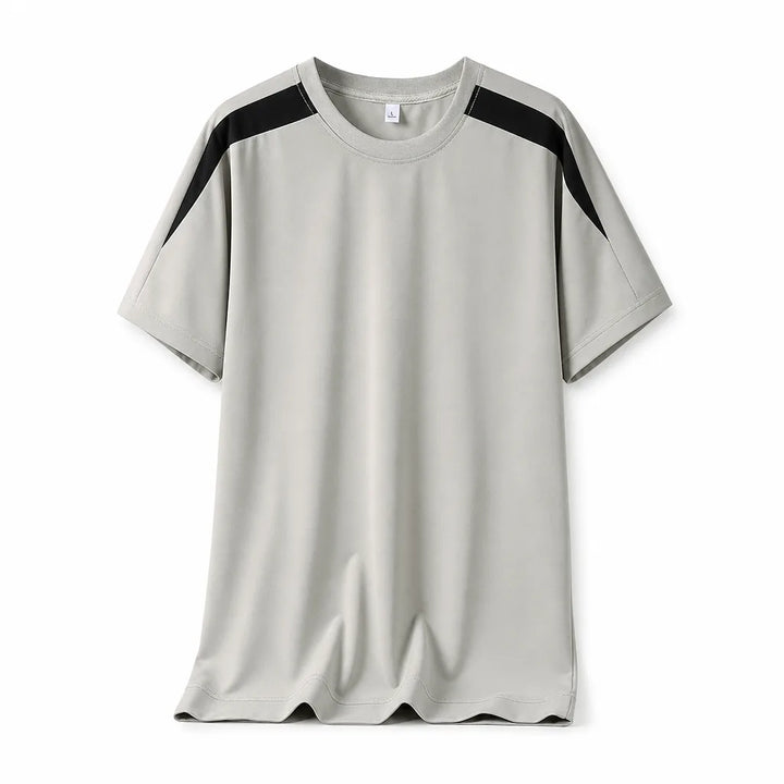 Philip Essential Striped Tee - Color:Khaki;Size:S
