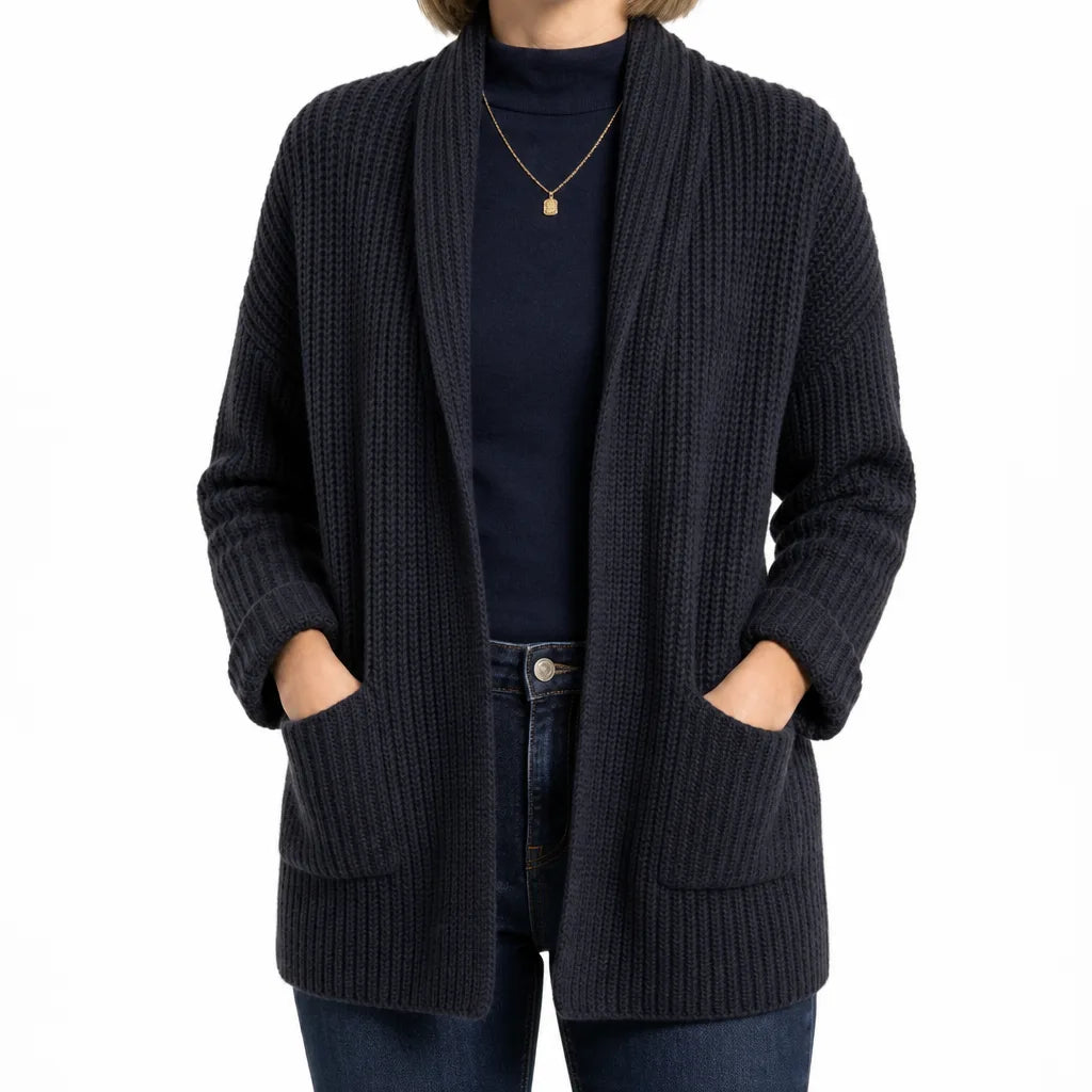 Philippa | Stylish Fall Cardigan - Color:Black;Size:XS