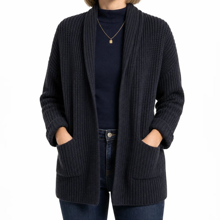 Philippa | Stylish Fall Cardigan - Color:Black;Size:XS