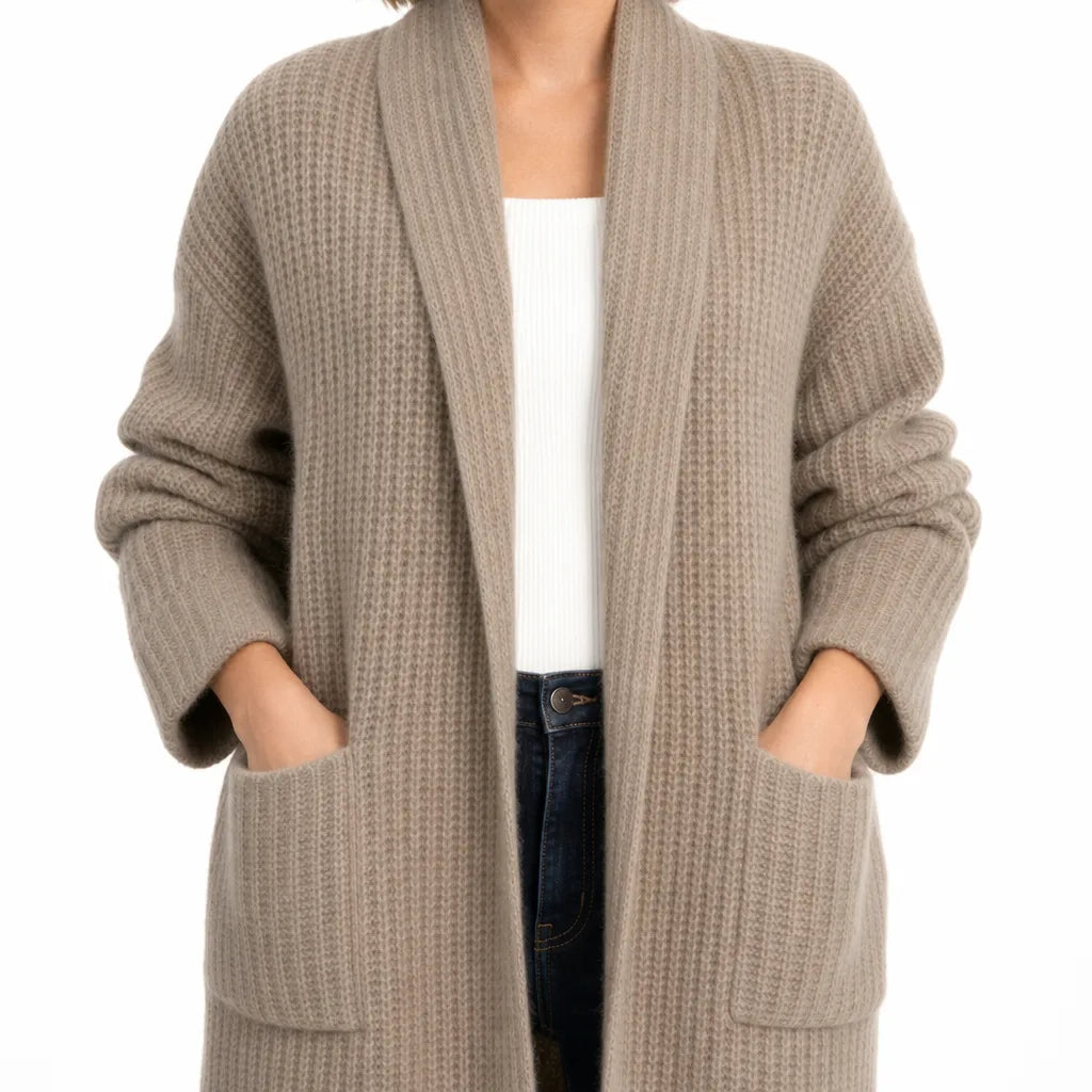 Philippa | Stylish Fall Cardigan - Color:Brown;Size:XS