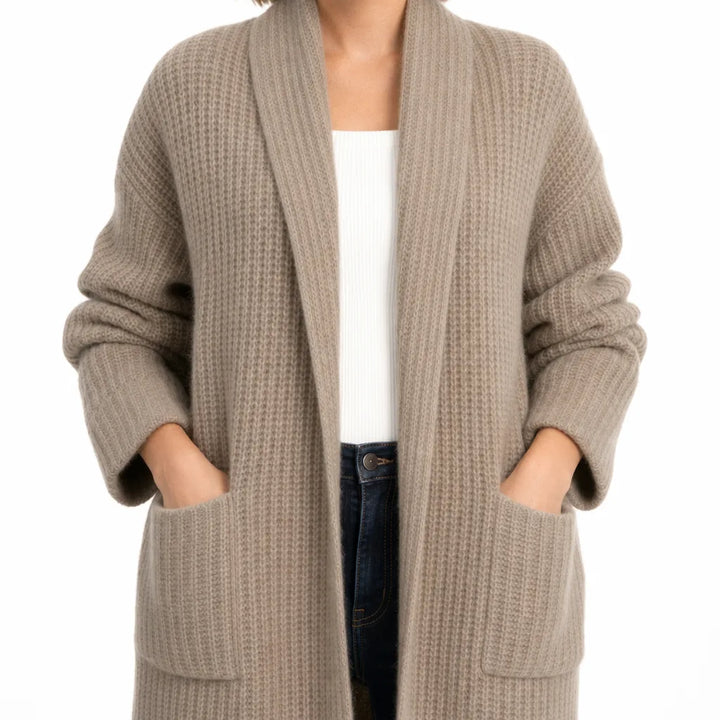 Philippa | Stylish Fall Cardigan - Color:Brown;Size:XS