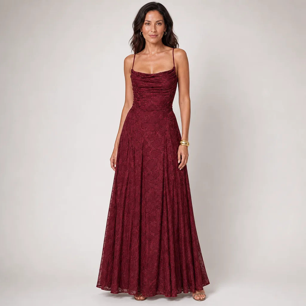 Women's Red Wells Strappy Maxi Dress