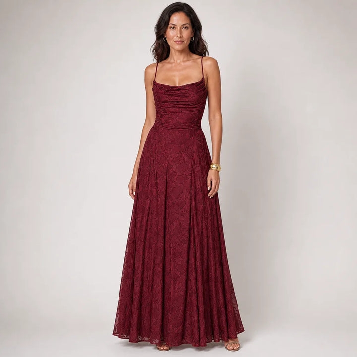 Women's Red Wells Strappy Maxi Dress