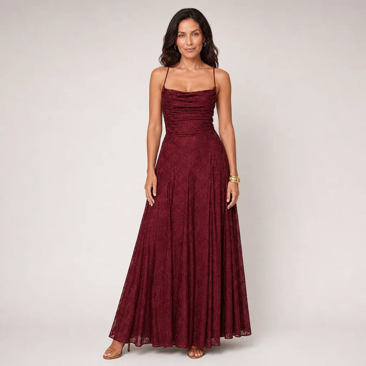 Women's Red Wells Strappy Maxi Dress