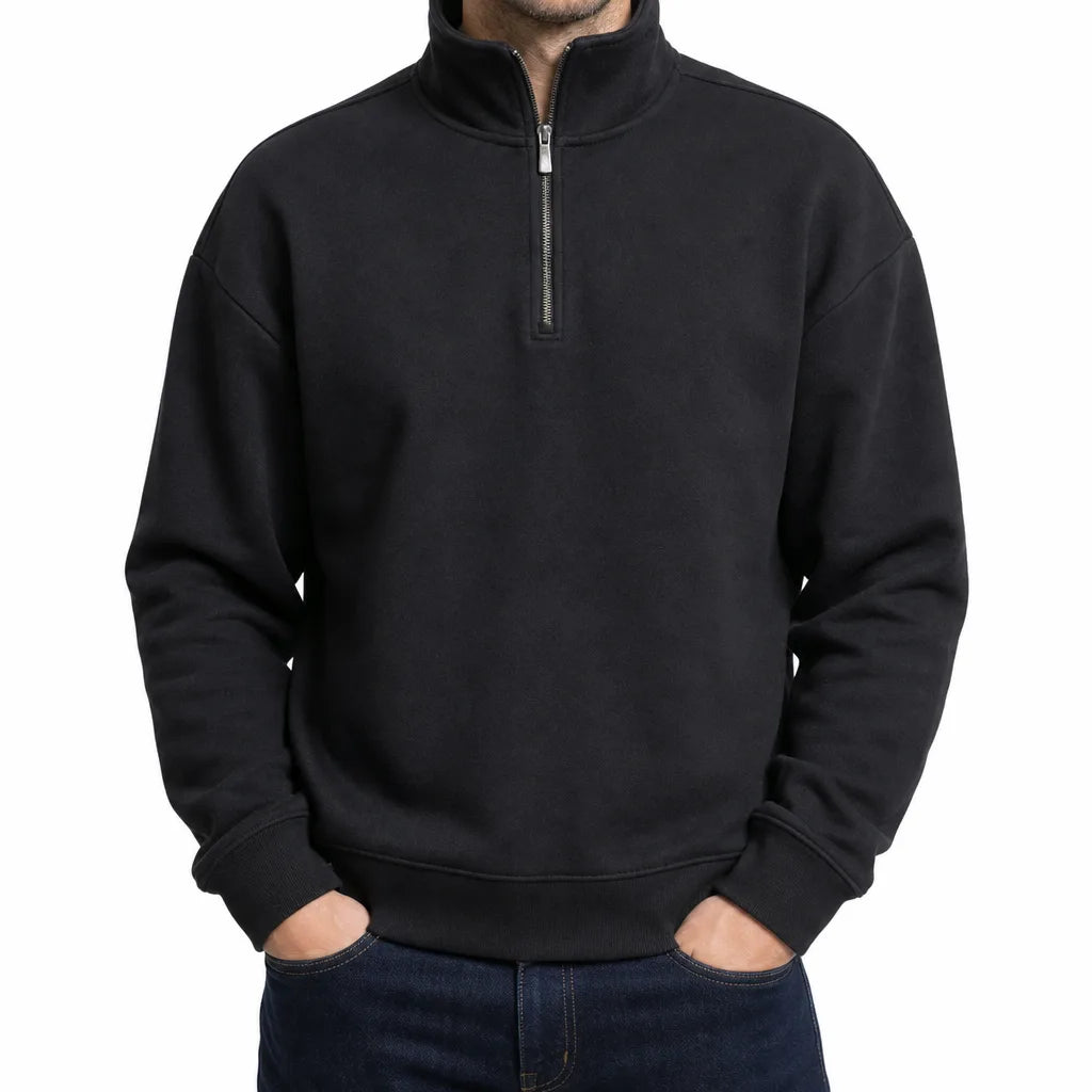 Phillips Fleece Half-Zip Sweater - Color:Black;Size:XS