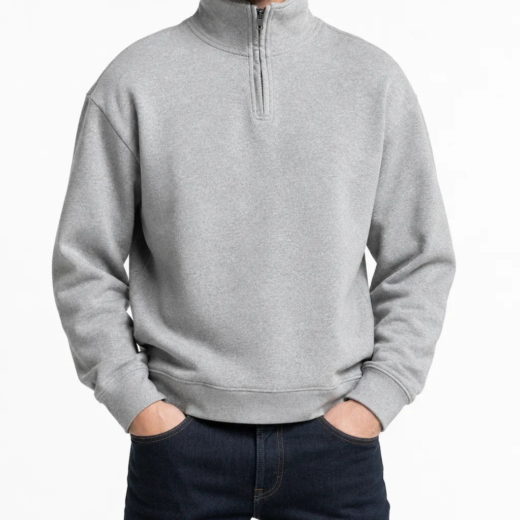 Phillips Fleece Half-Zip Sweater - Color:Gray;Size:XS