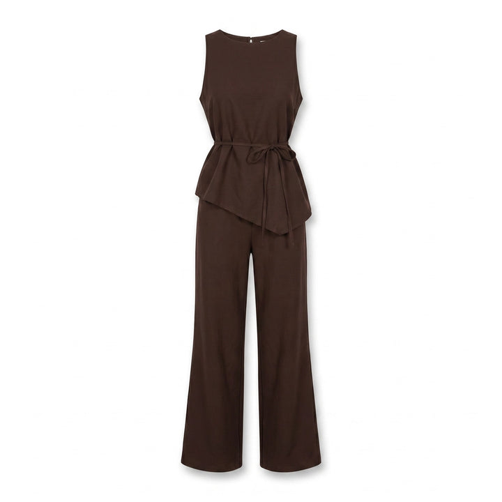 Phoebe Sleeveless Set - Color:Coffee;Size:XXS