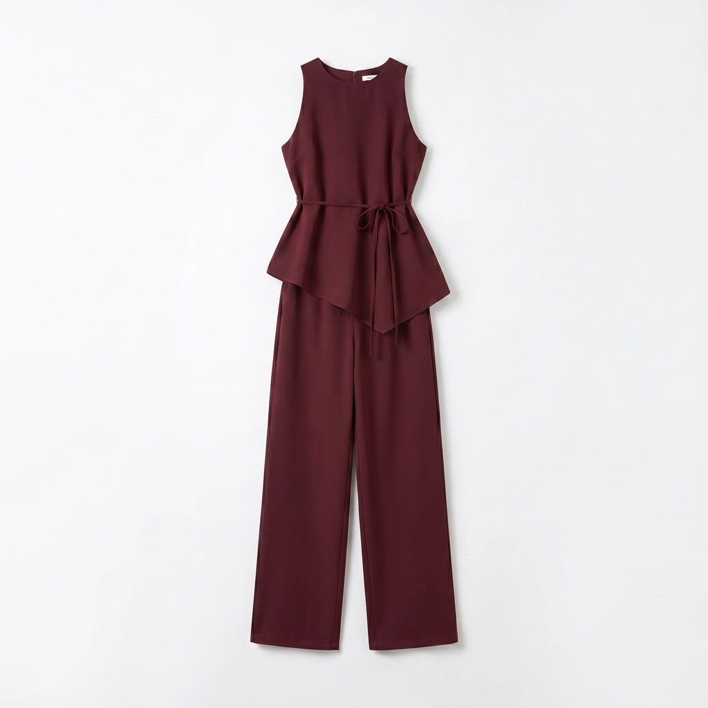 Phoebe Sleeveless Set - Color:Dark Red;Size:XXS