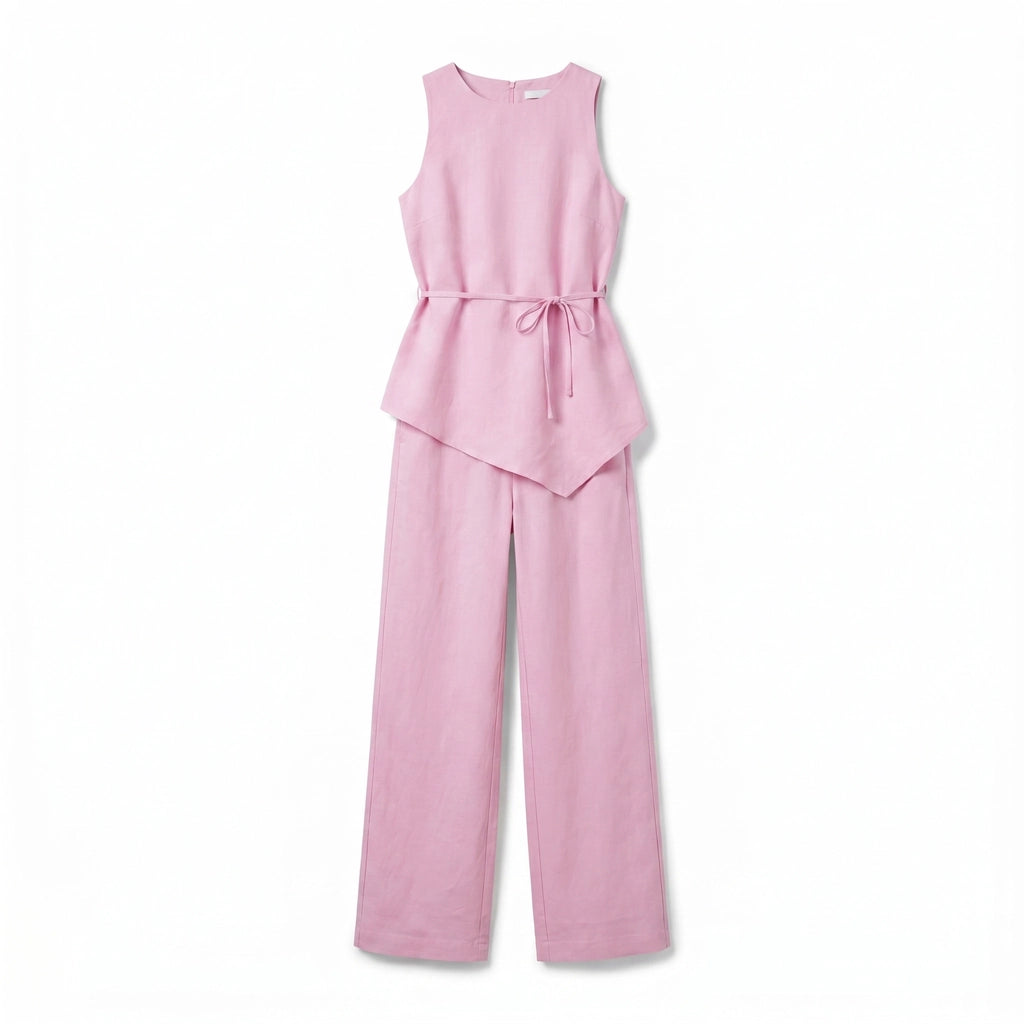 Phoebe Sleeveless Set - Color:Pink;Size:XXS