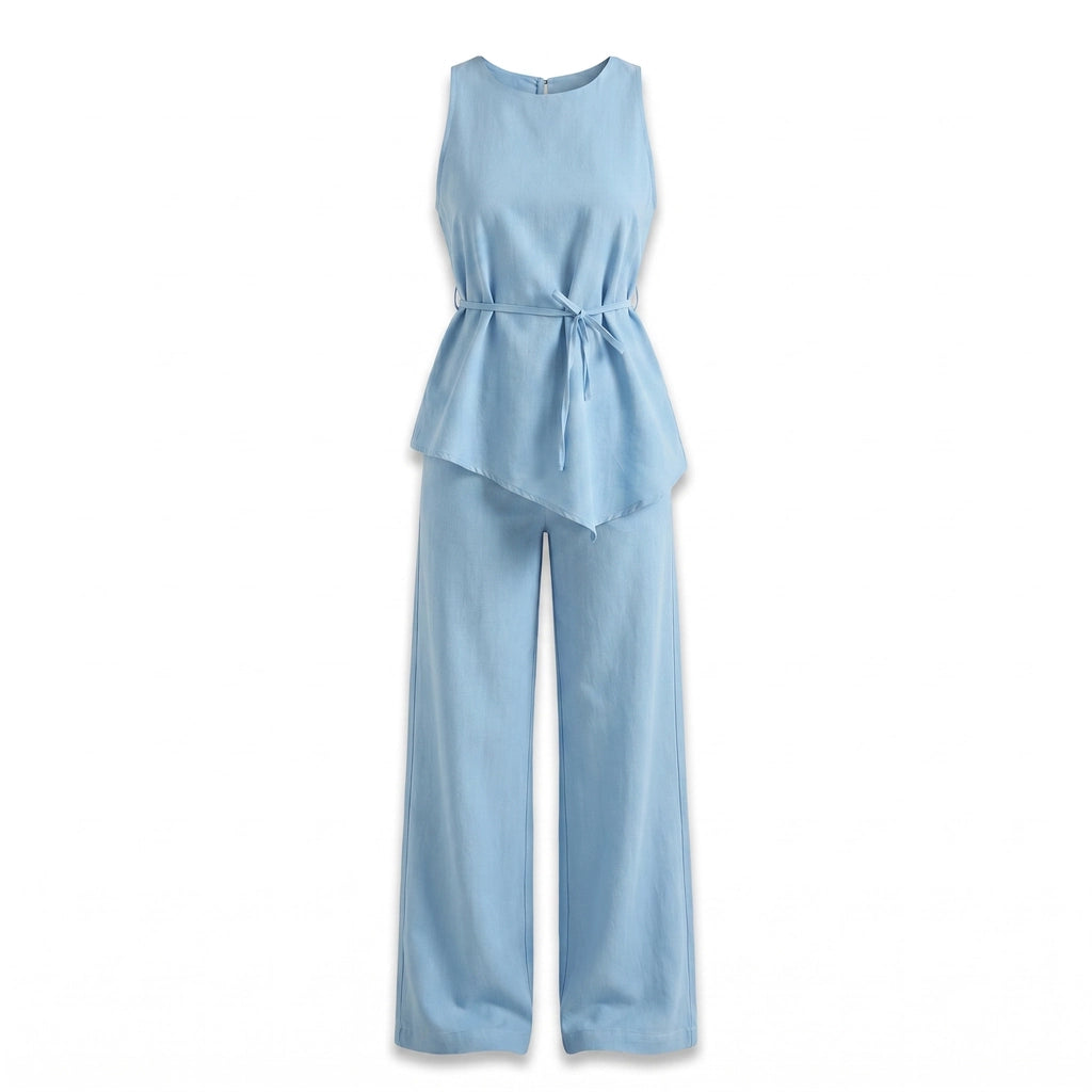 Phoebe Sleeveless Set - Color:Sky Blue;Size:XXS