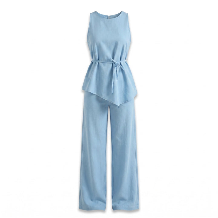 Phoebe Sleeveless Set - Color:Sky Blue;Size:XXS