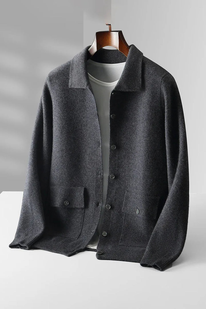 Men's Black Pierson | Men's 100% Cashmere Cardigan