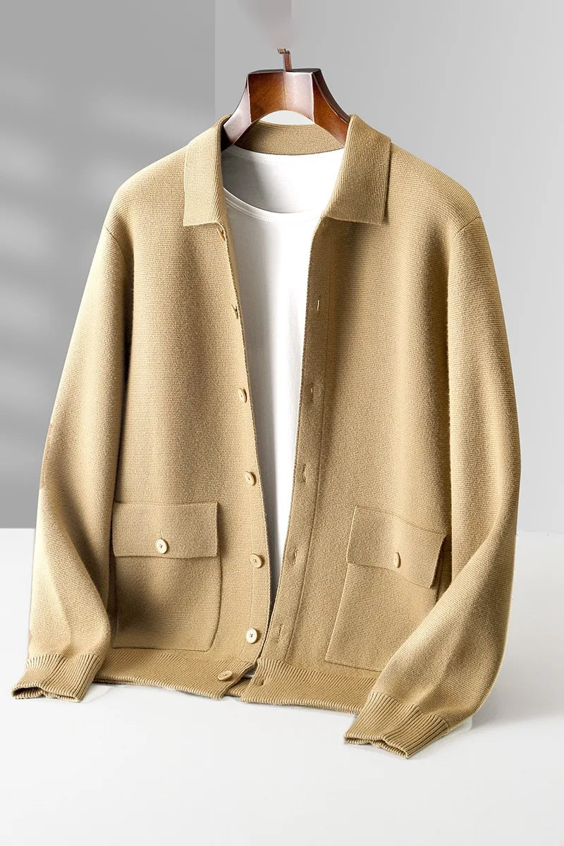 Men's Camel Pierson | Men's 100% Cashmere Cardigan