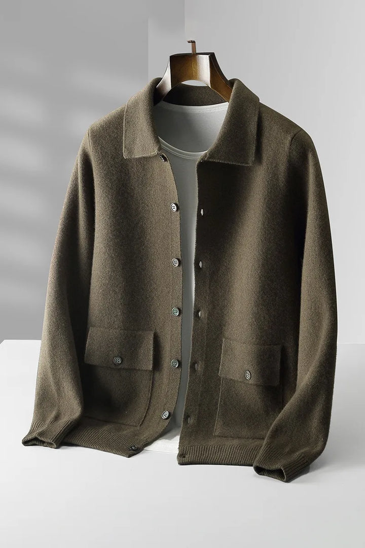 Men's Green Pierson | Men's 100% Cashmere Cardigan