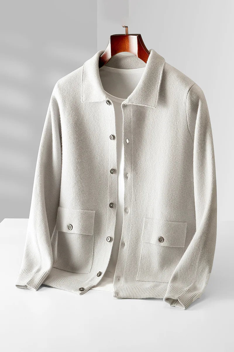 Men's Ivory Pierson | Men's 100% Cashmere Cardigan