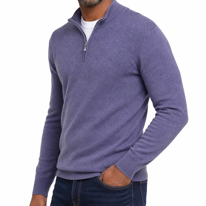 Men's Purple Pinkerton Zip Turtleneck Sweater
