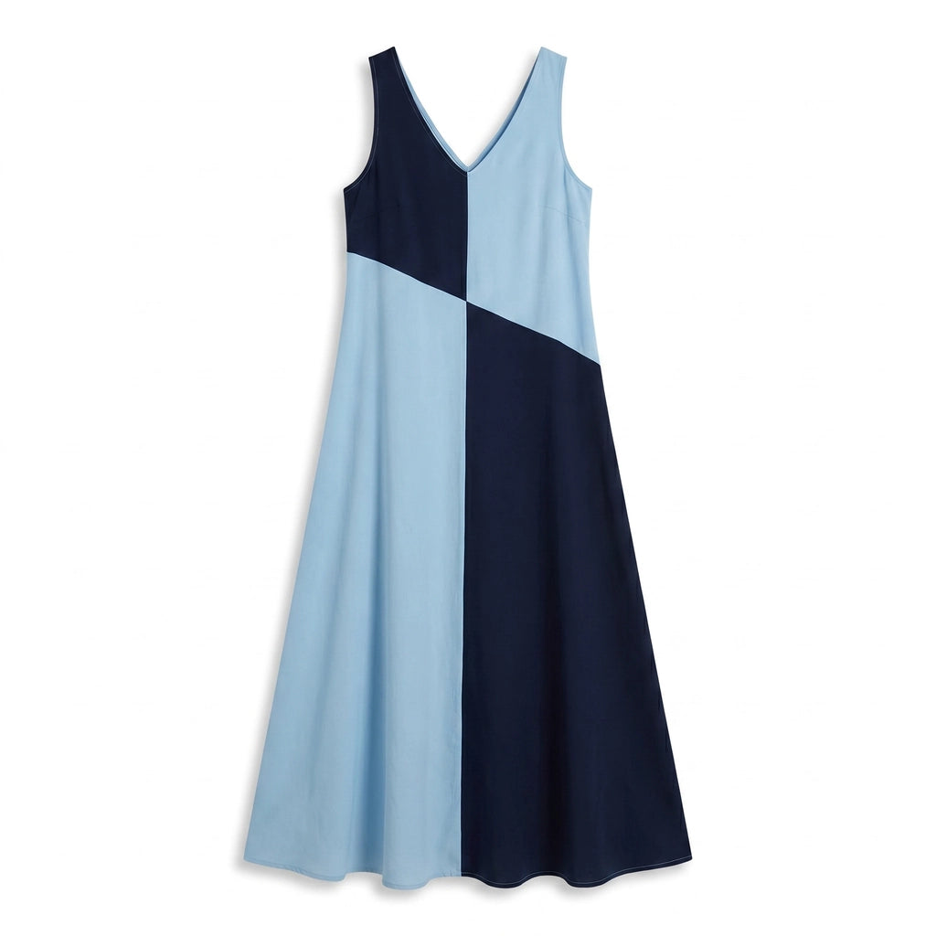 Poppie Colorblock Dress - Color:Blue;Size:XS