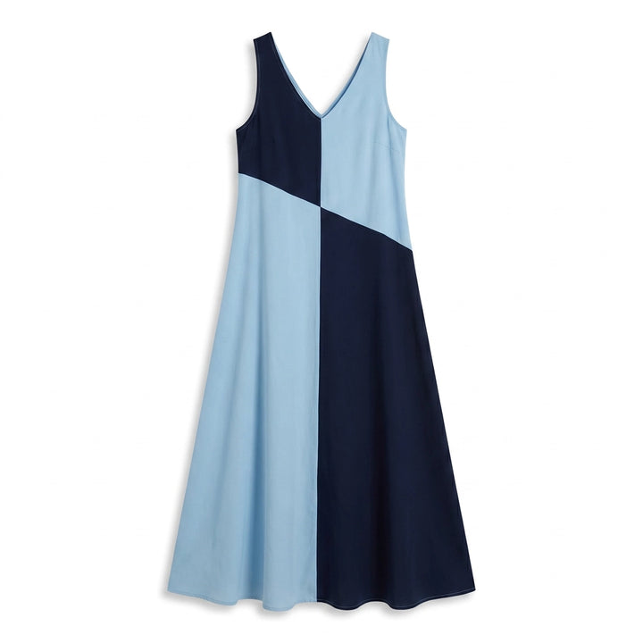 Poppie Colorblock Dress - Color:Blue;Size:XS