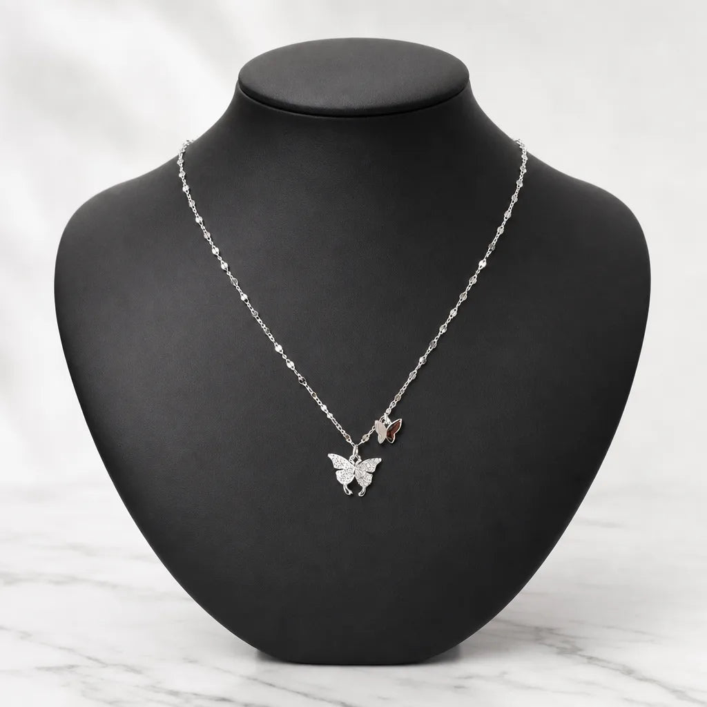 Women's Gray Portia Butterfly Pendant Necklace