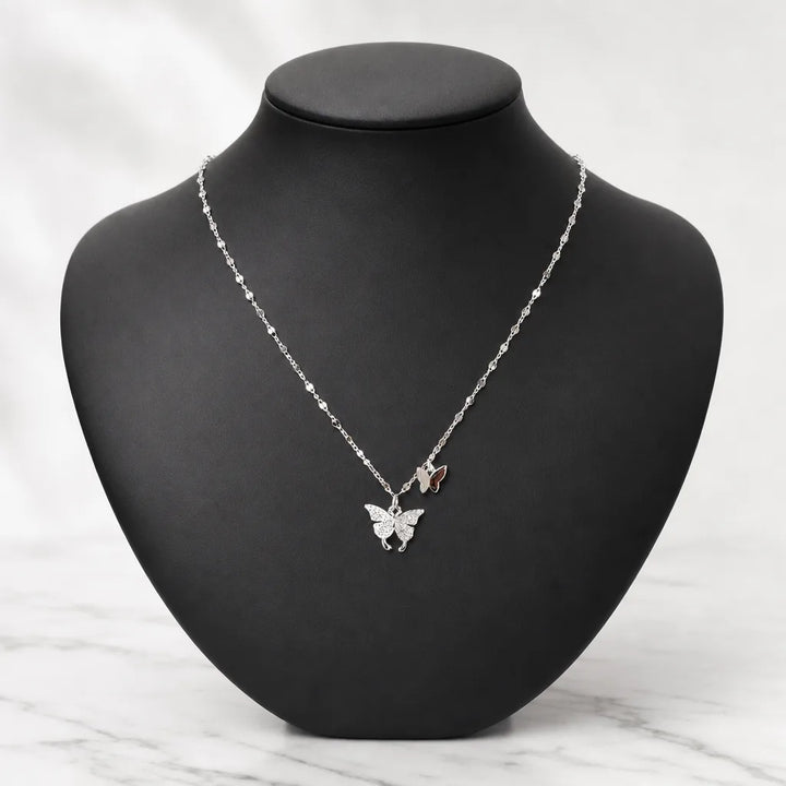 Women's Gray Portia Butterfly Pendant Necklace