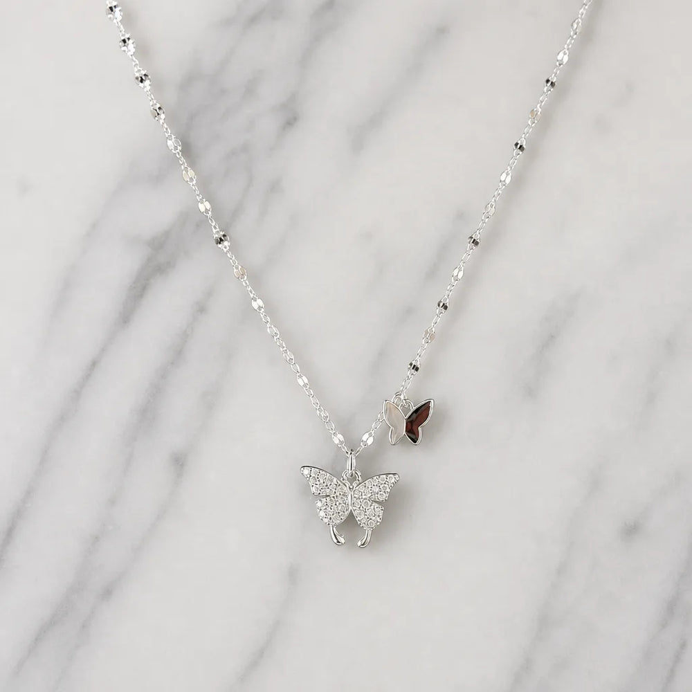Women's Gray Portia Butterfly Pendant Necklace