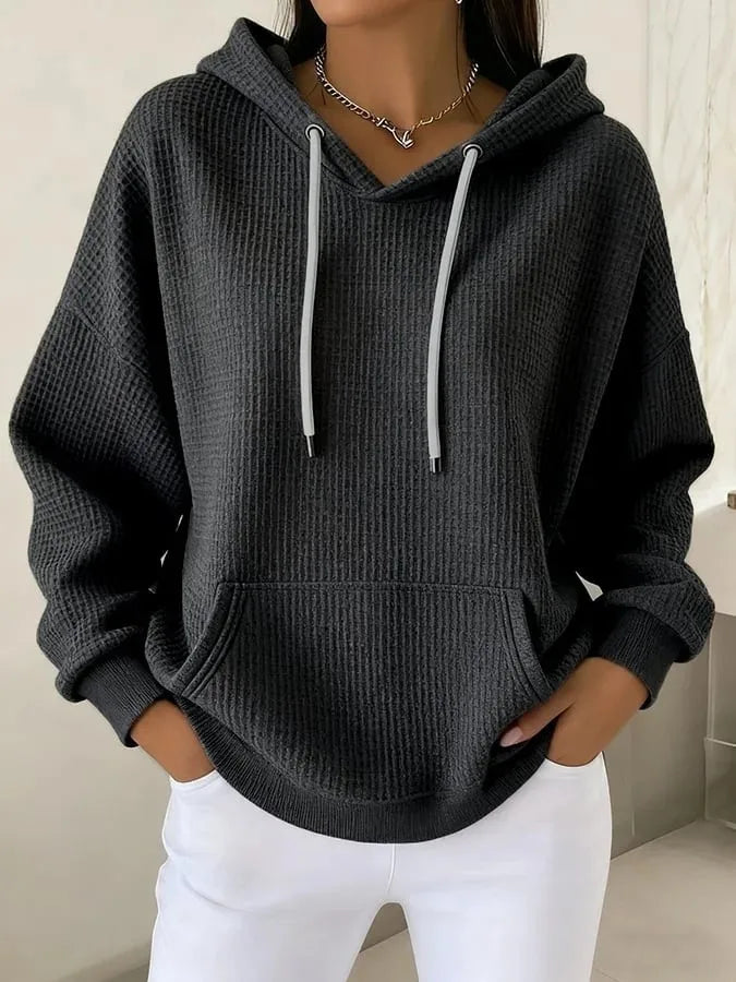 Posy | Women's Textured Hoodie  - Color:Black;Size:XS