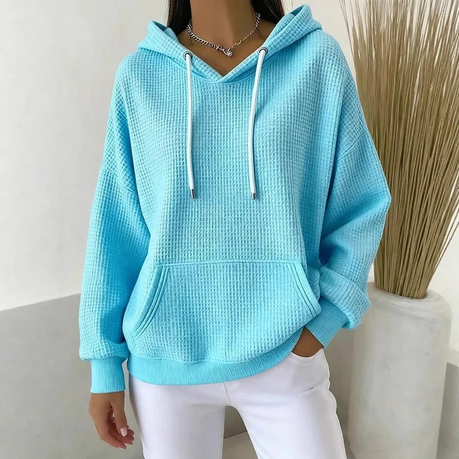 Posy | Women's Textured Hoodie  - Color:Blue;Size:XS