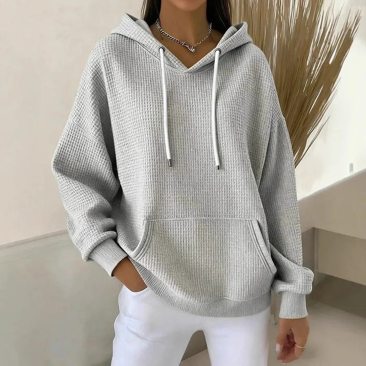 Posy | Women's Textured Hoodie  - Color:Gray;Size:XS