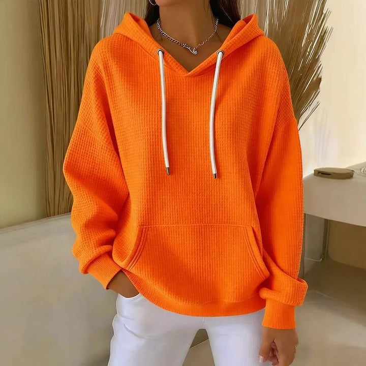 Posy | Women's Textured Hoodie  - Color:Orange;Size:XS