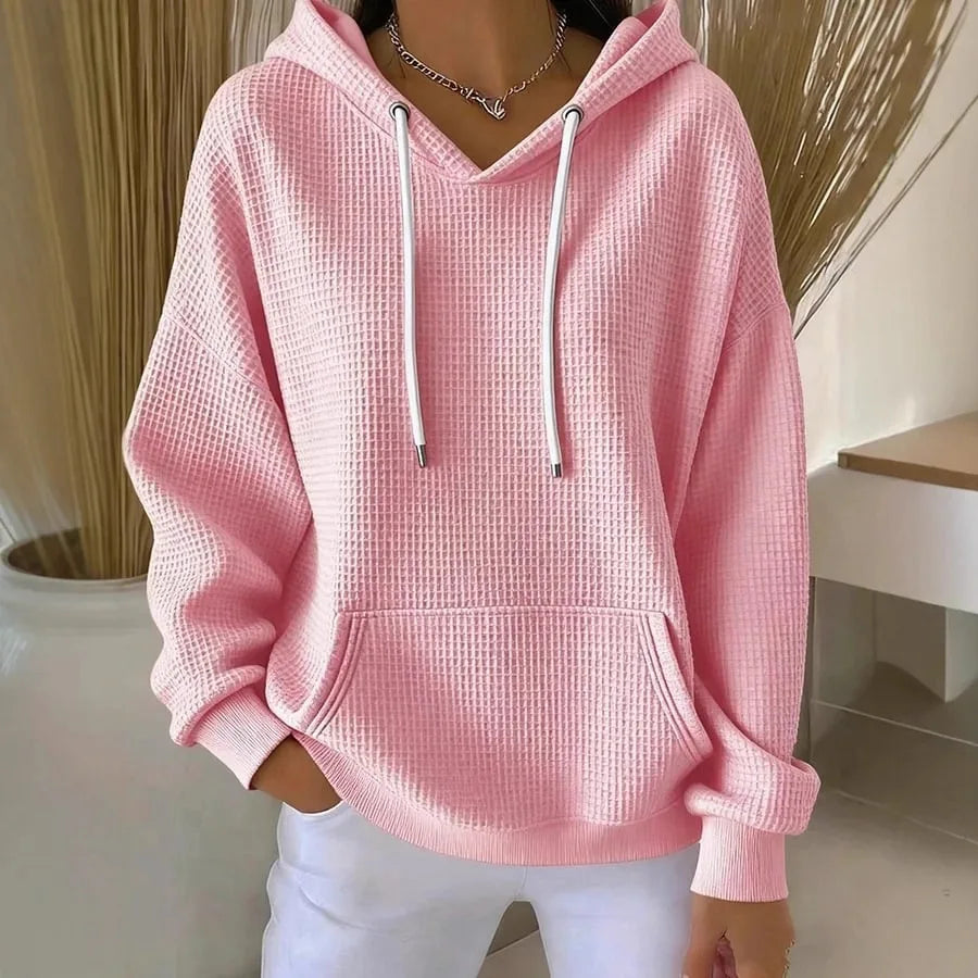 Posy | Women's Textured Hoodie  - Color:Pink;Size:XS