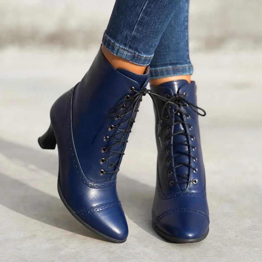 Women's Purple Archibald Heeled Combat Boots
