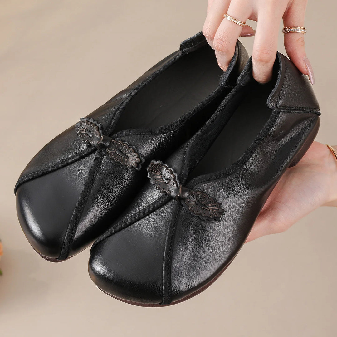 Women's Black Prescott | Women's Orthopedic Ballet Flats