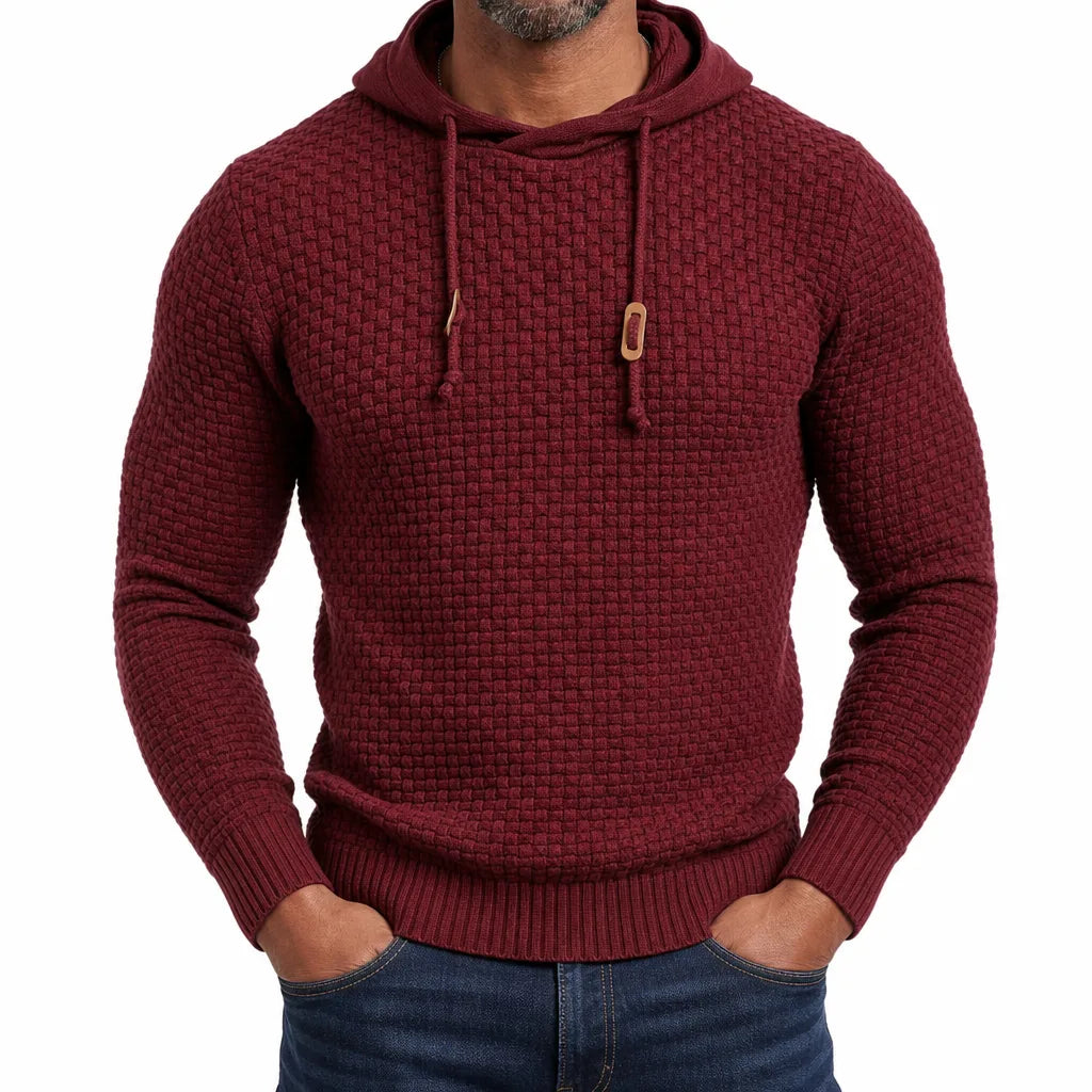 Preston Basket Knit Sweater - Color:Red;Size:XS