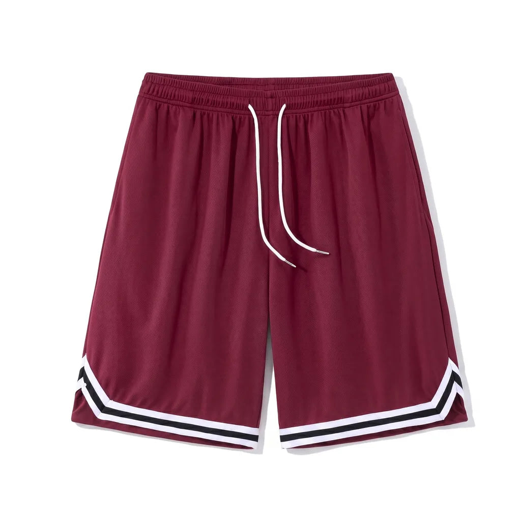 Preston Basketball Shorts - Color:Wine Red;Size:S