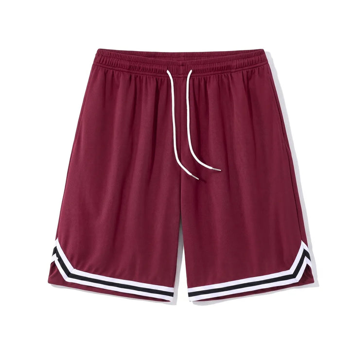 Preston Basketball Shorts - Color:Wine Red;Size:S