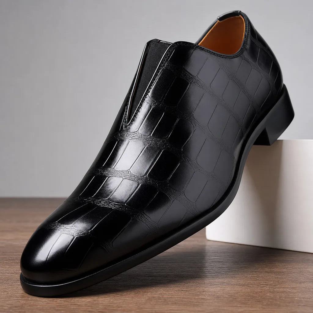 Men's Black Rawlins Textured Slip-On Loafers
