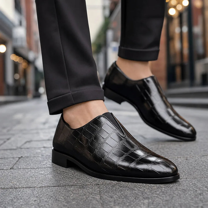 Men's Black Rawlins Textured Slip-On Loafers
