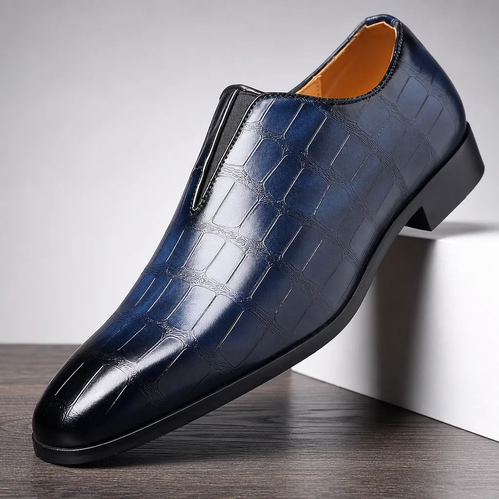 Men's Blue Rawlins Textured Slip-On Loafers